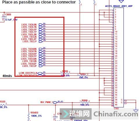 place as passible as close to connector