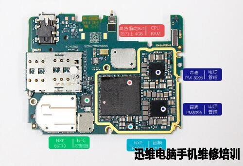 小米5s拆机 图24小米5s主板背面芯片上方的屏蔽罩都是焊在主板上的,从