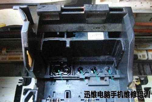 Epson M1+打印机喷墨头严重堵塞断线维修 图13