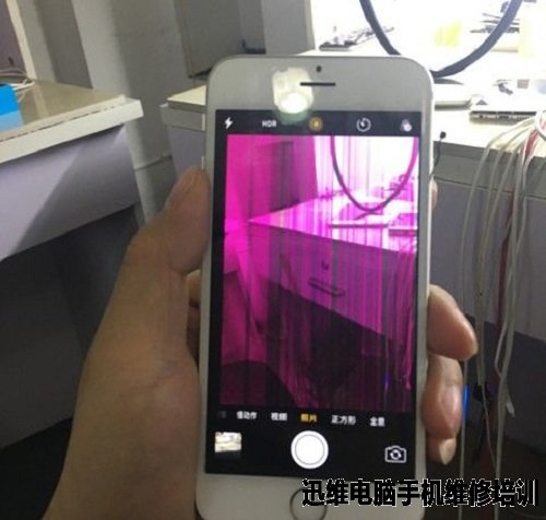 iPhone6S照相异常粉紫色色带维修