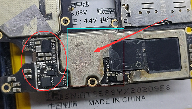 重摔OPPO R17手机提示电池接触异常维修 图5