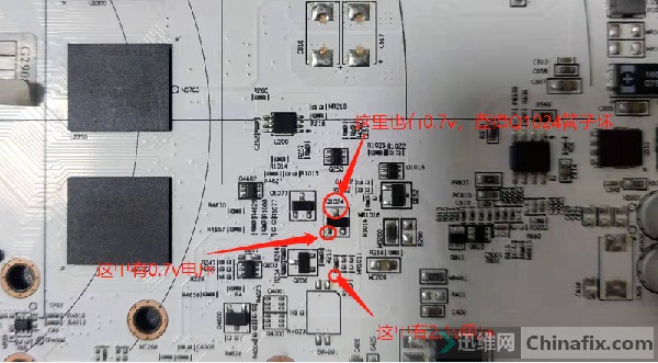 迪兰RX580显卡电脑不认卡，不出核心供电，显存供电维修 图2