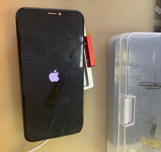 iPhoneX手机亮白苹果重启进不了系统维修 图1