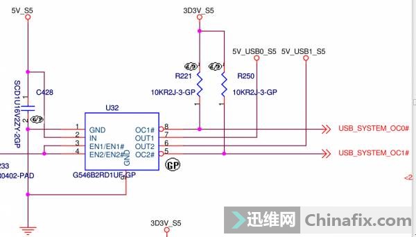 USB供电芯片(U46\\U32)发烫