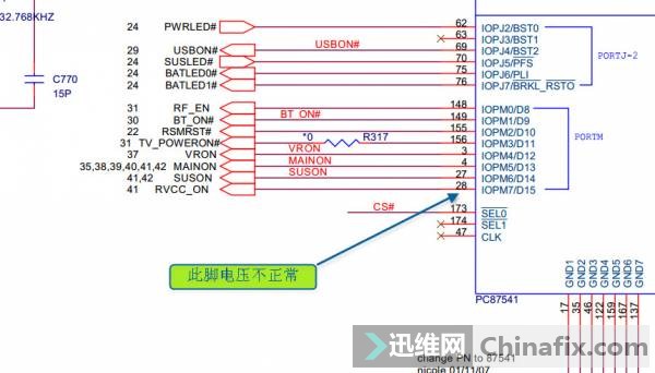 测EC得28脚RVCC-ON电压为0V不正常