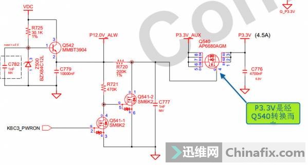 电压是由Q540转换的