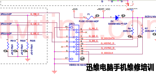 示波器修HP笔记本外接不显