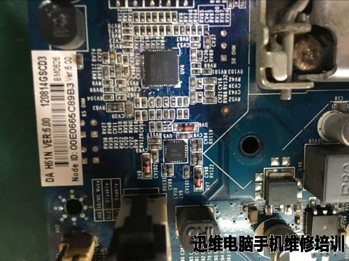 昂达H61N主板通电立马掉电，还能继续上电故障维修 图1