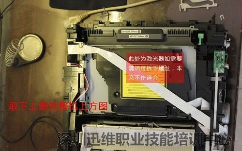 可看到激光器