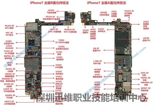 苹果手机维修培训--主板元件标注