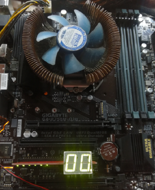 技嘉GA-B250M-D3H REV:1.0不复位,电脑开不了机维修