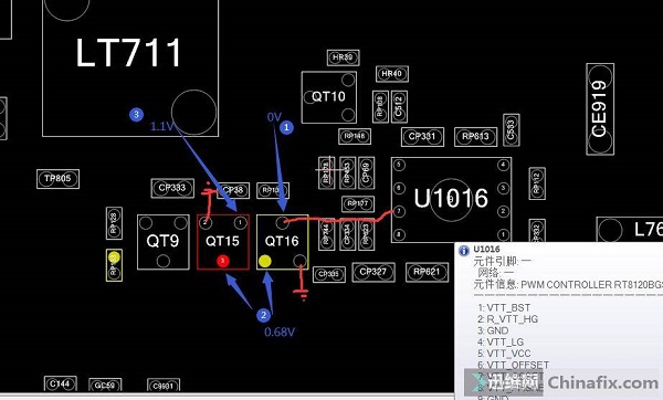 迅维培训学员分享：华擎H61M-VS主板触发掉电，风扇转一下就停 图9