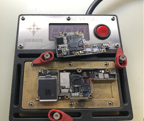 iPhoneX摔后手机无基带,屏幕有绿线维修 图3