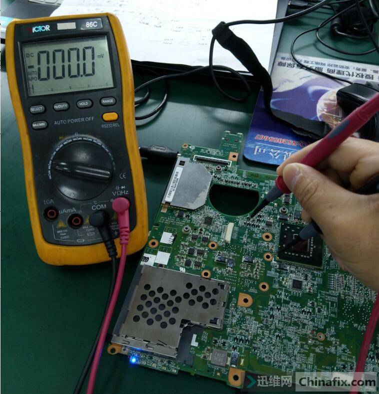 迅维远程学员分享:DELL 1420笔记本主板开机掉电小修 图4