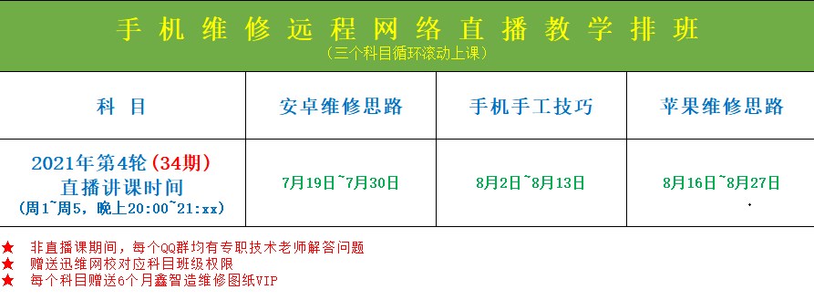 2021年迅维培训中心9月1日开班通知 图1