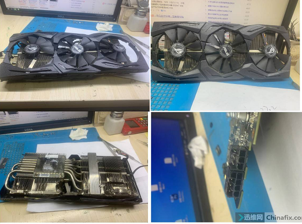 被车碾压过的华硕RTX2060显卡供电大短路维修 图1