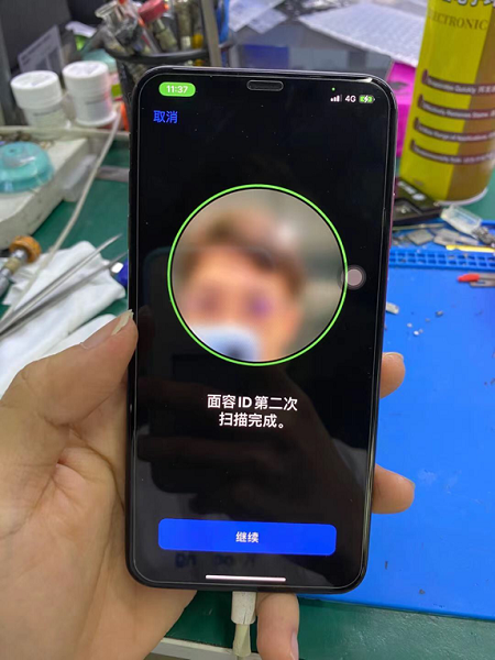 iPhone XS MXA手机前置摄像头打不开，面容id不能用维修 图6