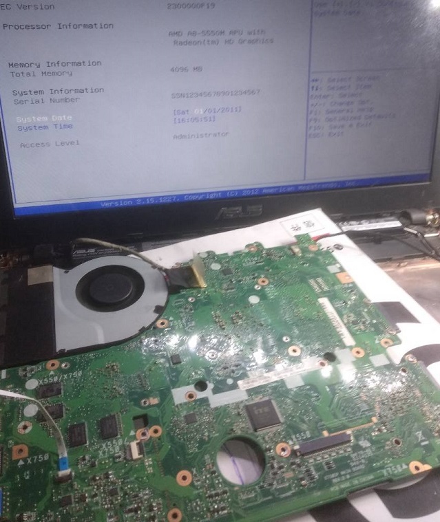 迅维远程学员分享：ASUS K550D笔记本主板短路艰难维修
