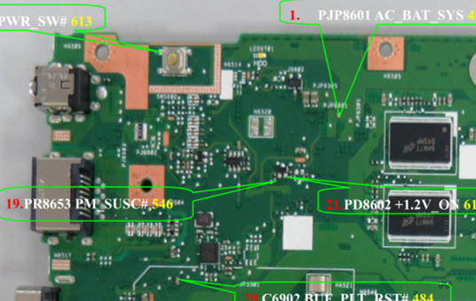 华硕A456U 笔记本进水不开机维修 图2