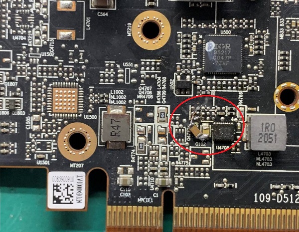 AMD RX 6700 XT 显卡上机不认卡维修 图4
