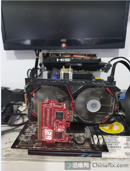 RX580显卡不亮机诊断卡挡b2维修 图1