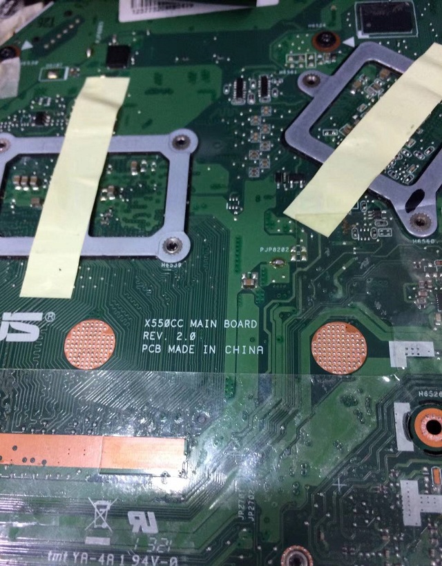 Asus A550V notebook does not trigger repair.