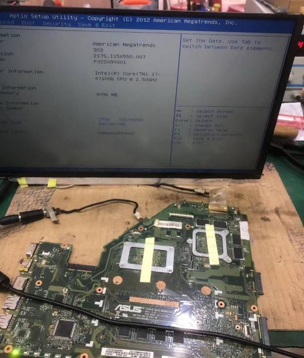 华硕X550JD笔记本开机灰屏维修 图4